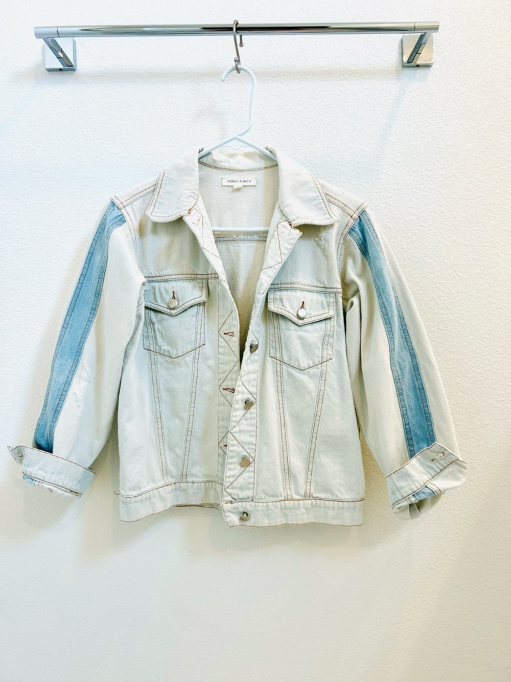 Francesca's Collections Light Wash Denim Jacket